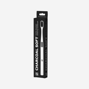 WOOM minkštas dantų šepetėlis su aktyvuota anglimi CHARCOAL SOFT